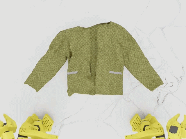 Robot folding a garment
